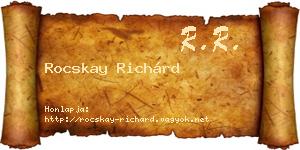 Rocskay Richárd névjegykártya